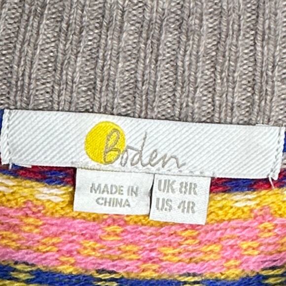 BODEN Millie Fair Isle Knitted Sweater Dress Mink Melange Tan Taupe {KK17} - Picture 6 of 8